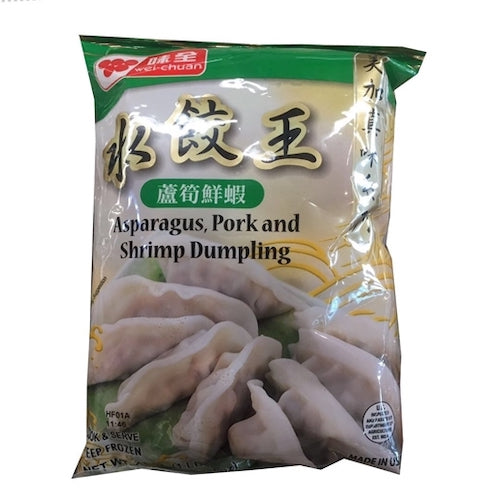 WEI CHUAN MJ ASPARAGUS PORK SHRIMP DUMPLINGS  味全蘆筍鮮蝦餃子