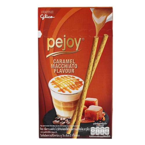 PEJOY CREAM FILLED BISCUIT STICKS CARAMEL MACCHIATO