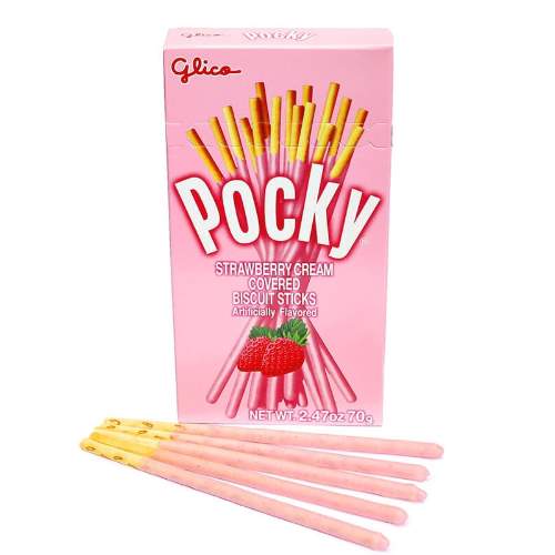 GLICO POCKY STRAWBERRY CREAM BISCUIT STICKS  固力高草莓棒