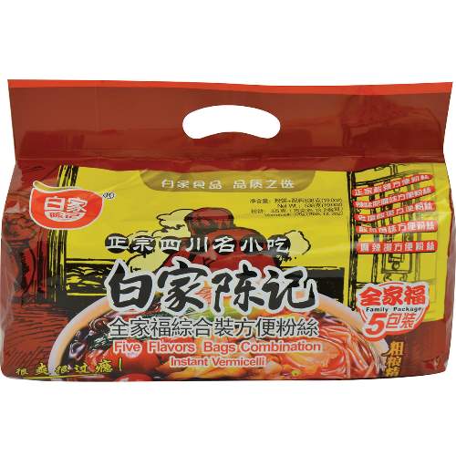 BAIJIA INST VERMICELLI 5PK COMBO 白家方便粉絲五連包-全家褔