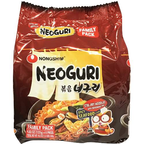 NONGSHIM STIR-FRY NOODLE NEOGURI (4PK) 農心浣熊魚板炒麵(家庭包)