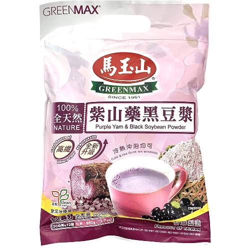 GREENMAX SC/BAG PPL YAM & BLK SOYBEAN 馬玉山紫山藥黑豆漿(袋裝隨身包)