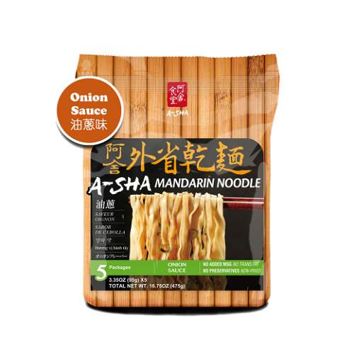 A-SHA MANDARIN  NOODLE - ONION FLAVOR 阿舍外省乾麵-油蔥味