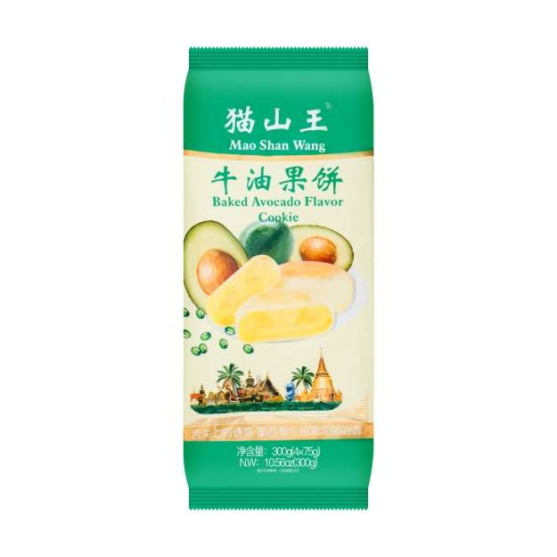 MAOSHANWANG BAKED AVOCADO FLAVOR COOKIES 貓山王牛油果餅