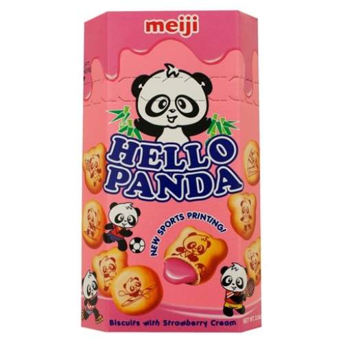 MEIJI HELLO PANDA BISCUIT WITH STRAWBERRY CREAM  美極熊貓餅乾 草莓味