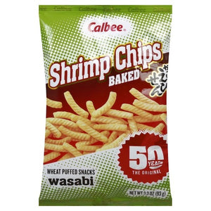 CALBEE WASABI SHRIMP CHIP卡樂比芥茉味蝦條